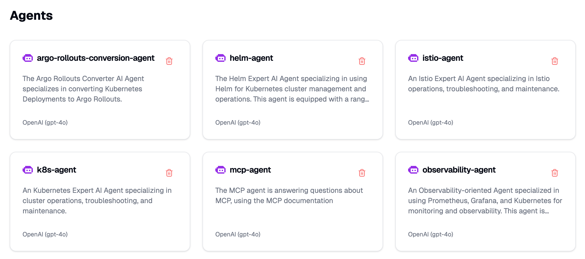 List agents list agents
